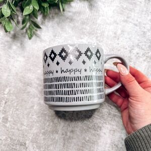 Gray Patterned Ceramic Mug